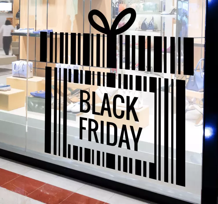 Black Friday Present Window Sticker - TenStickers