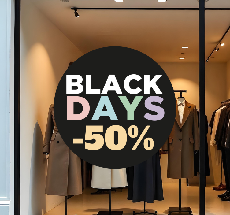Black friday sticker colorful custom black days - TenStickers