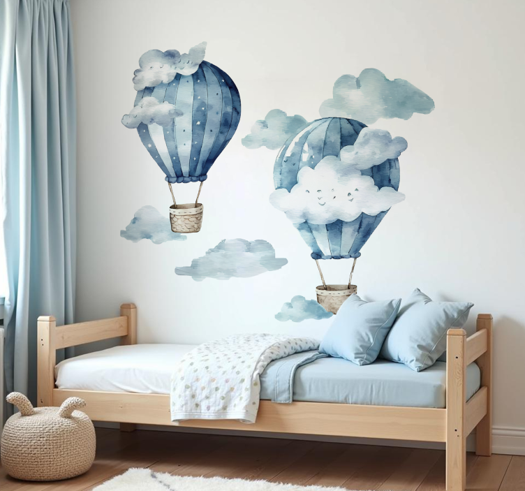 Blue balloons wall decal - TenStickers