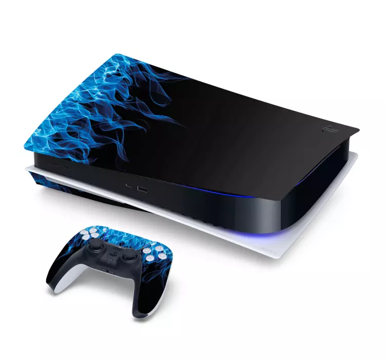 Blue flames design PS5 sticker - TenStickers
