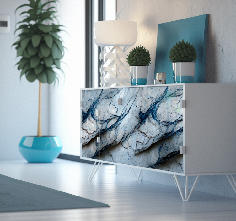 Blue marble furniture decal   - TenStickers