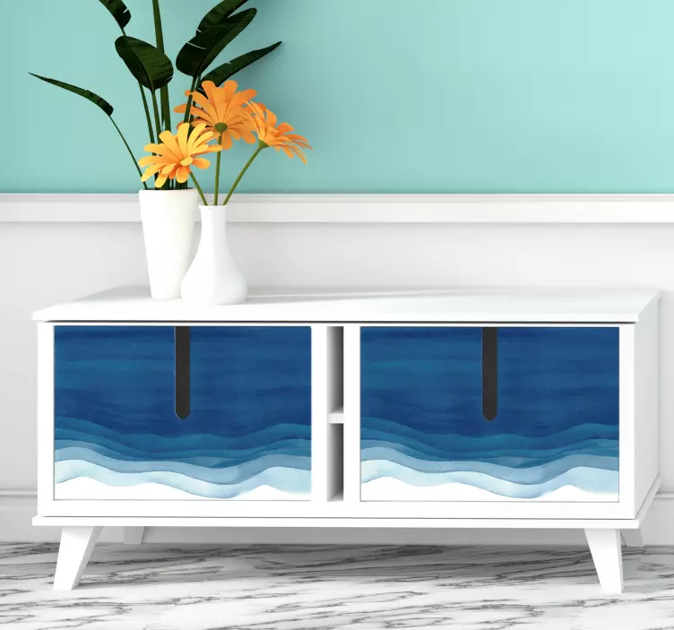 Blue stripes furniture sticker - TenStickers