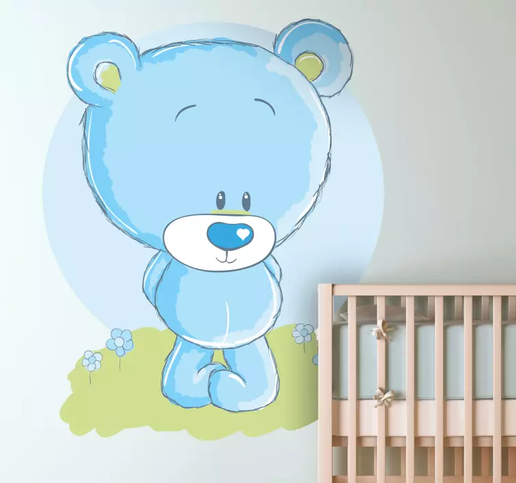 Blue Teddy Bear Kids Decal - TenStickers