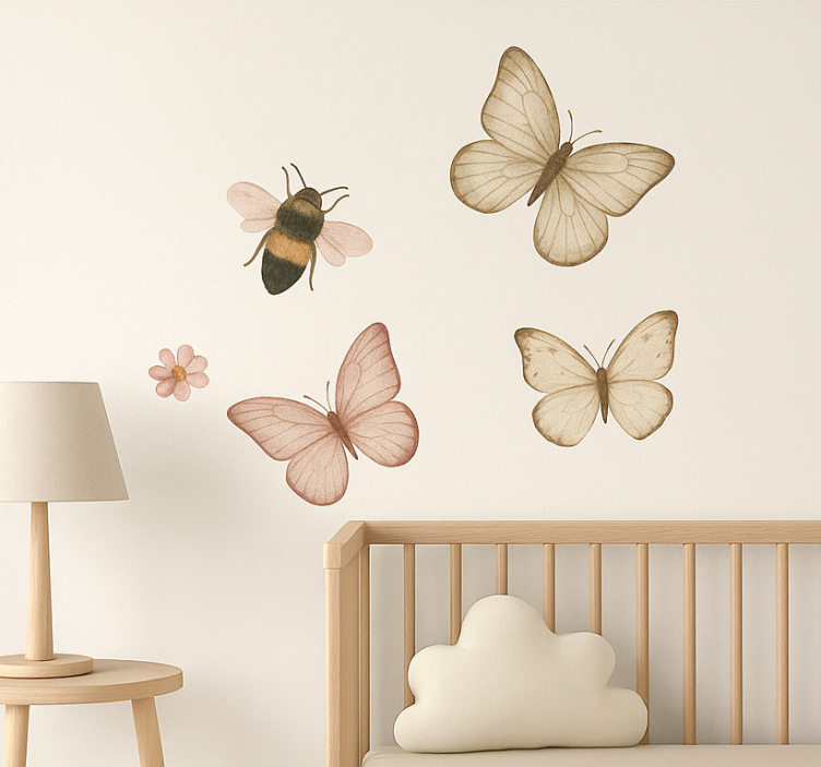 Boho insects design illustration wall sticker - TenStickers