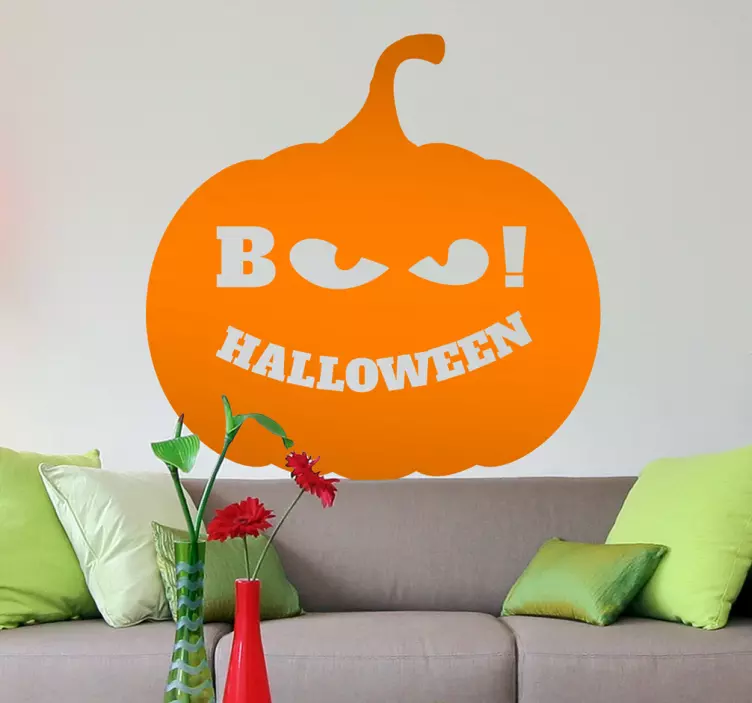 Boo! Pumpkin Wall Sticker - TenStickers