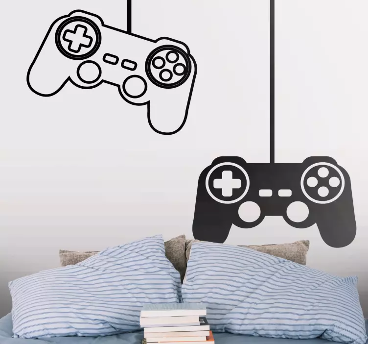 Boys gamer joysticks silhouette teenage decals - TenStickers