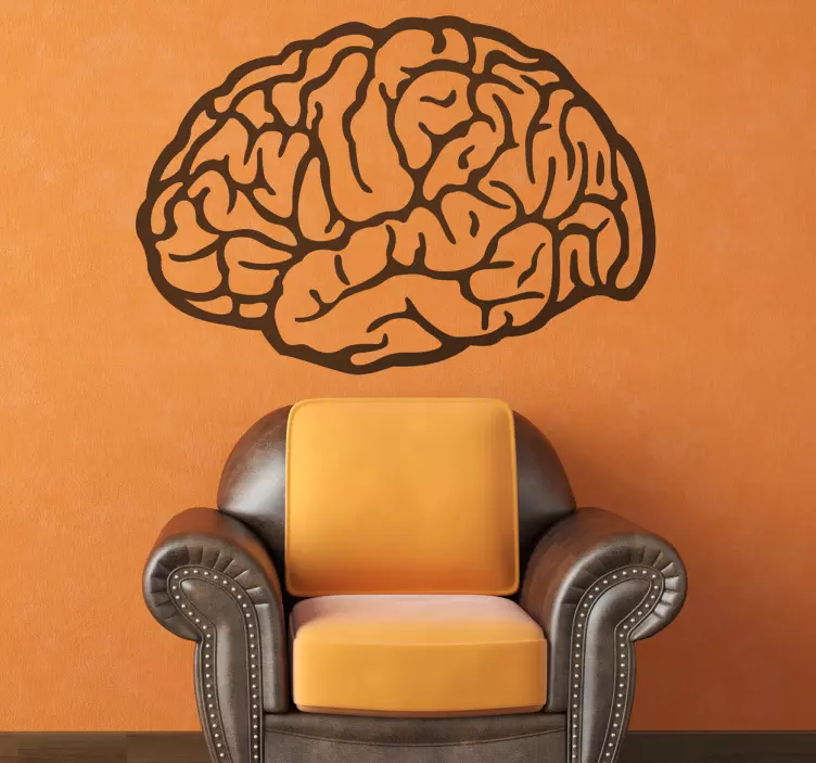 Brain Drawing Decorative Sticker - TenStickers