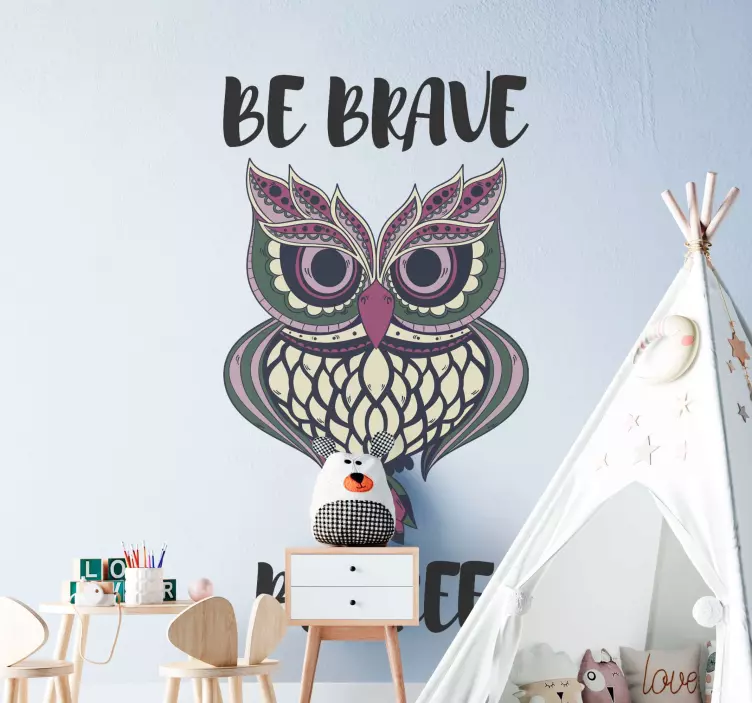 Brave Colorful Owl sticker - TenStickers