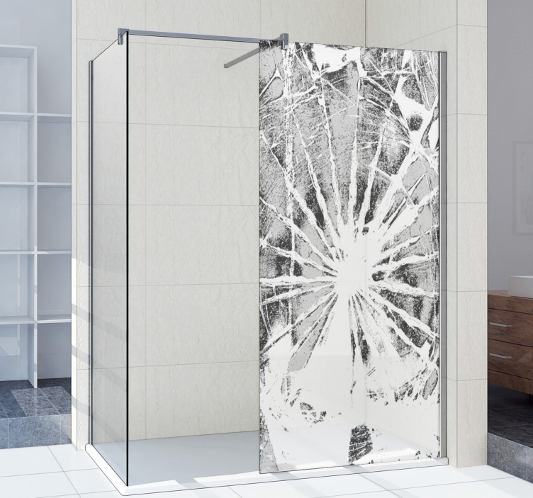 Broken Glass shower screen sticker - TenStickers