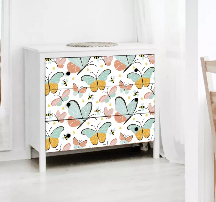 Butterflies and bees  furniture sticker - TenStickers