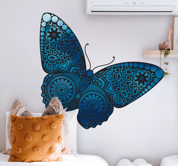 Butterfly wall decal elaborate butterfly design - TenStickers