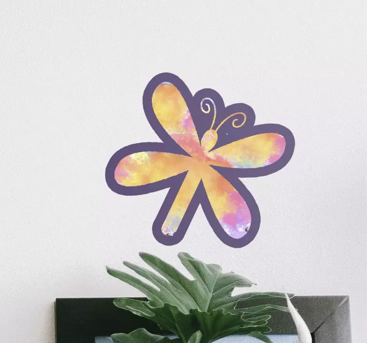 Butterfly wall decal vibrant butterfly shape - TenStickers