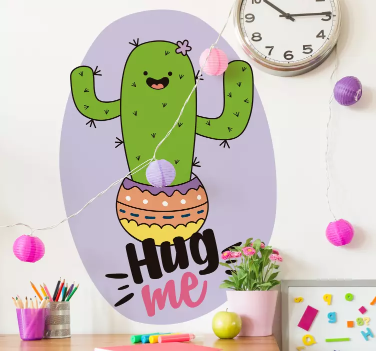 Cactus Embracing Joy sticker - TenStickers