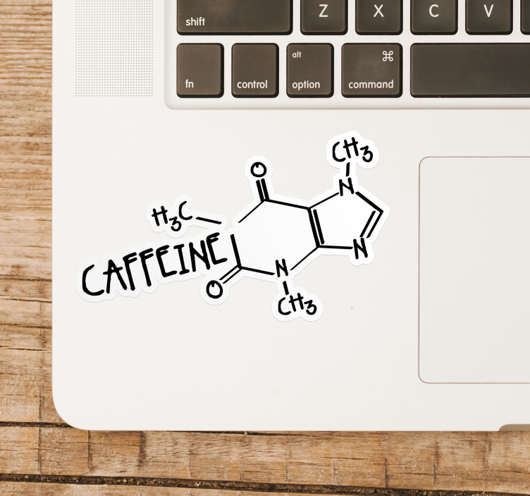 Caffeine Molecule Laptop Sticker - TenStickers
