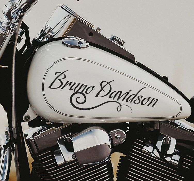 Calligraphic filigree name motorbike sticker - TenStickers