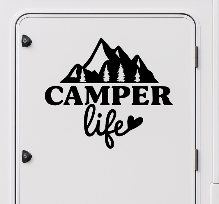 "Camper life" caravan decal - TenStickers