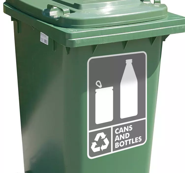 Cans & Bottles Recycling Sticker - TenStickers