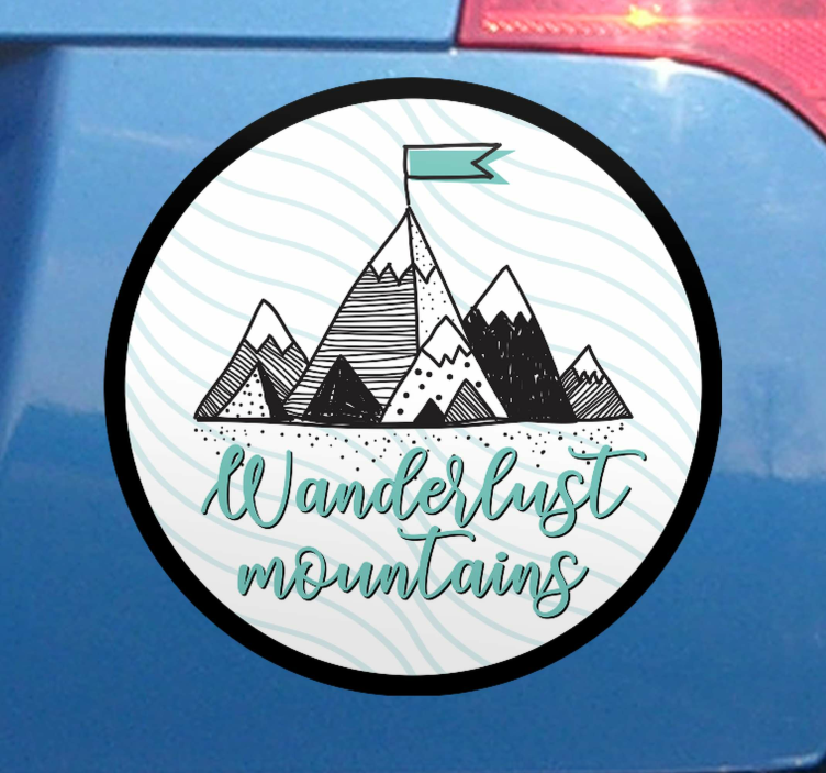 Car sticker wanderlust mountain peaks - TenStickers
