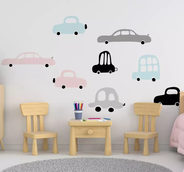 car illustrations set kids sticker - TenStickers