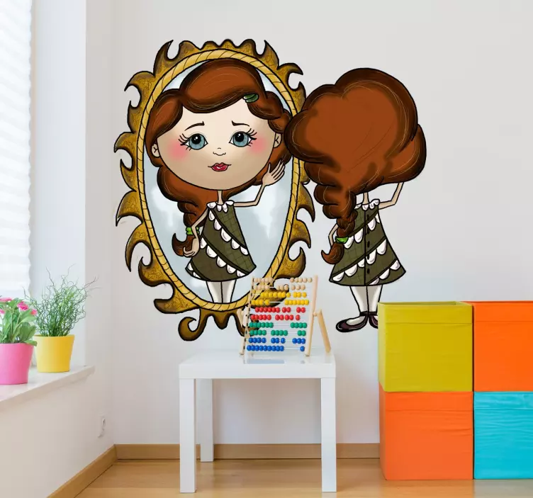 Charming Girl Reflection wall sticker for kids - TenStickers
