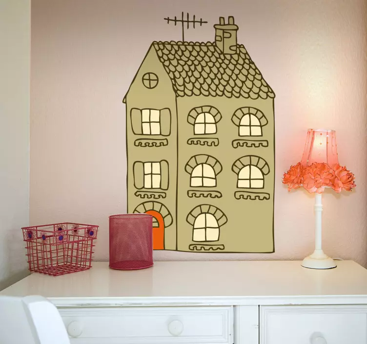 Charming House Outline wall sticker for kids - TenStickers