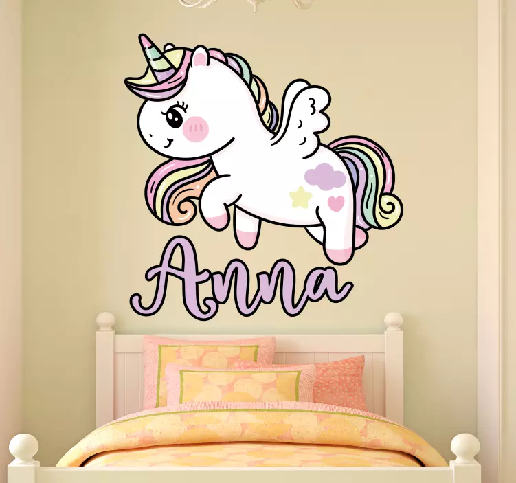 Custom unicorn figurine wall sticker for kids - TenStickers