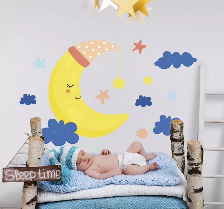 Cheerful Moon Decor wall sticker for kids - TenStickers