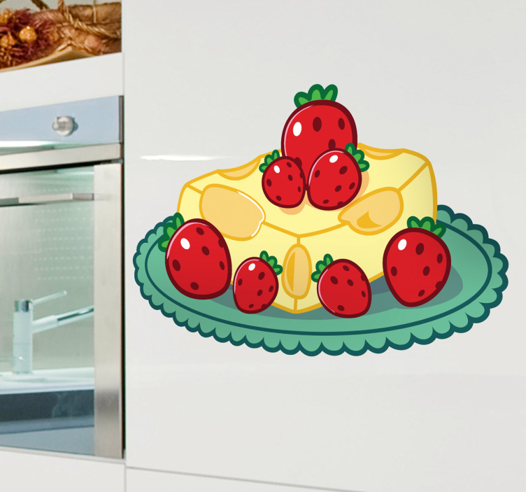 Cheese with strawberries food sticker - TenStickers