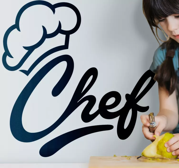 chef cooking logo kitchen wall decal - TenStickers