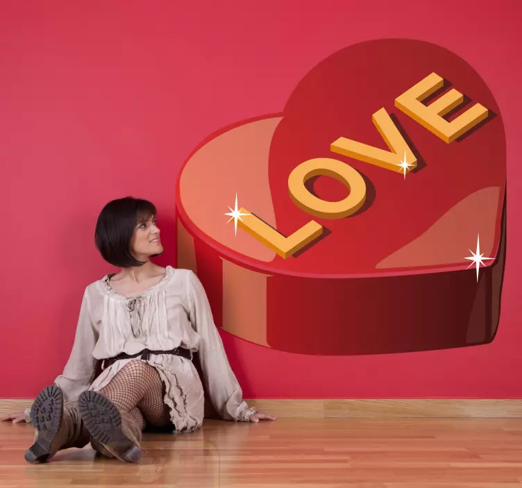 Chocolate Box Love Sticker - TenStickers