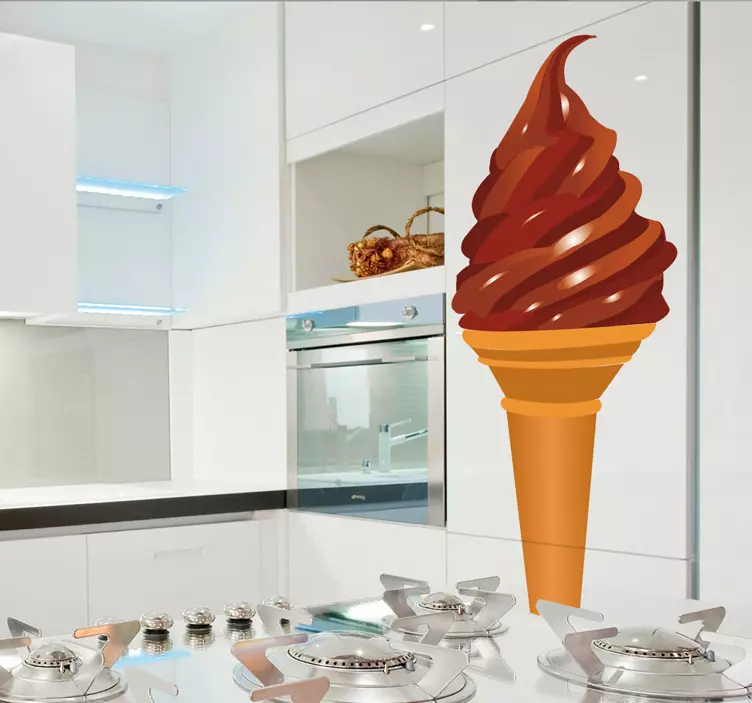 Chocolate Ice Cream Cone Decal - TenStickers