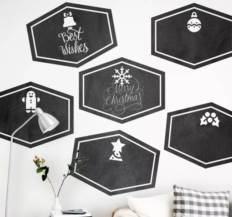 Ornament silhouette christmas decal - TenStickers