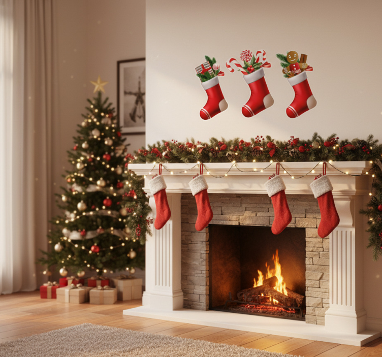 Christmas sticker for stockings candy gifts - TenStickers