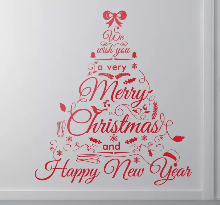 Christmas Tree Text Sticker - TenStickers