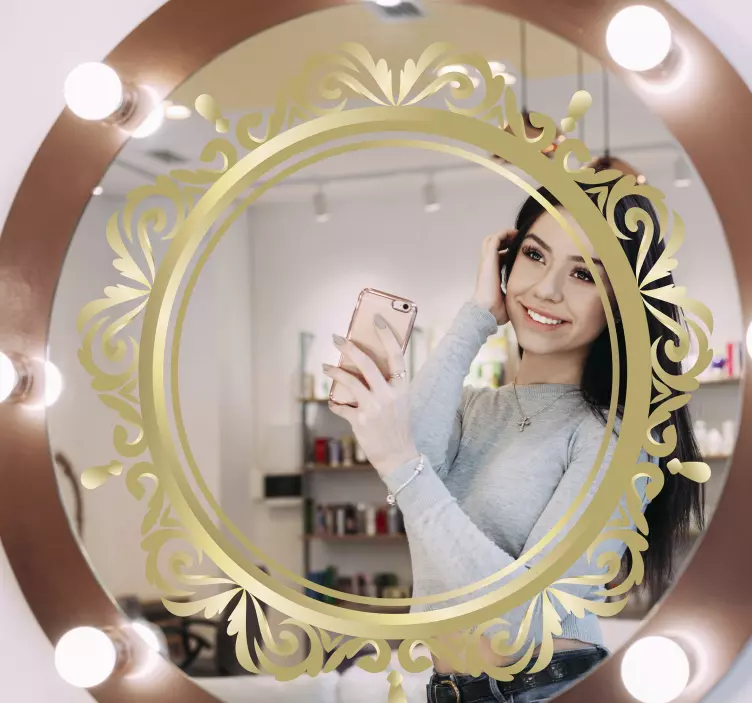 circular frame mirror sticker - TenStickers