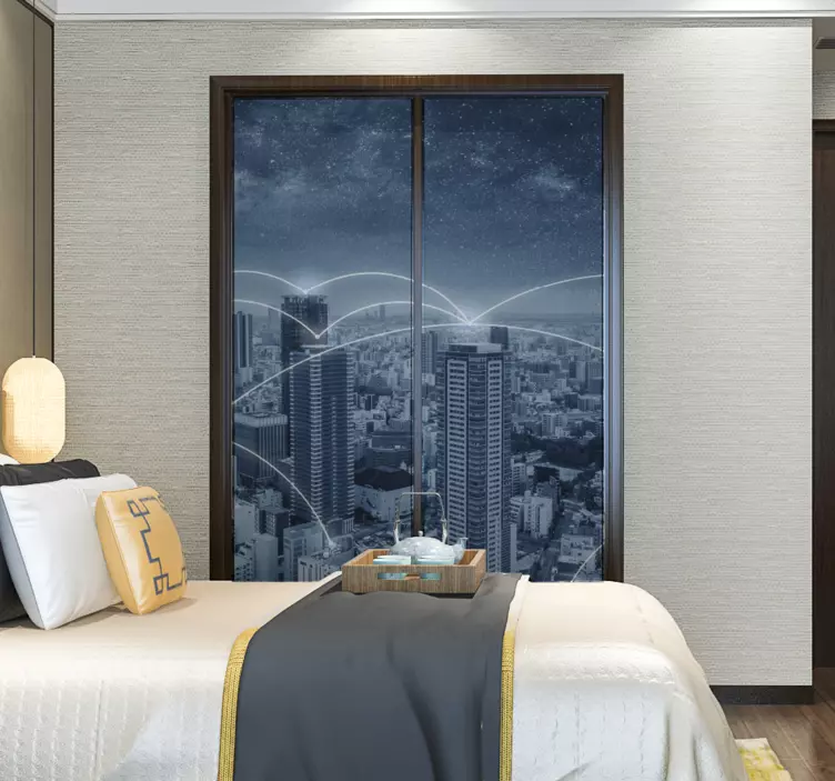 Cityscape Night View location sticker - TenStickers