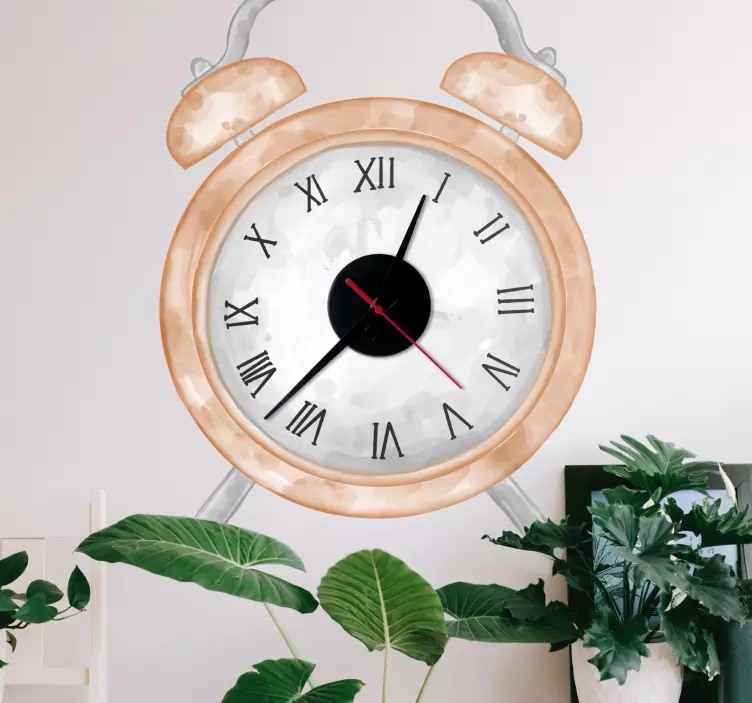 Classic beige alarm clock wall sticker - TenStickers