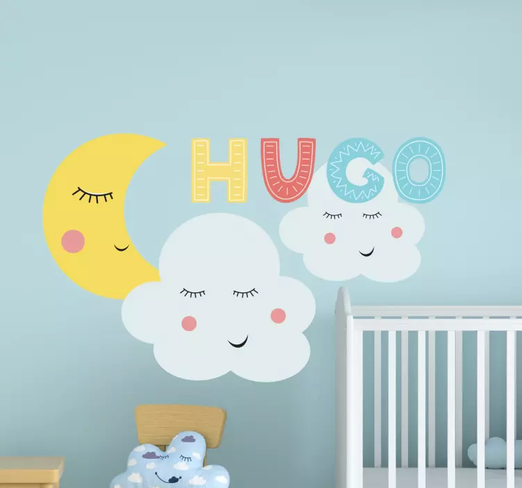 Clouds and moon nursery wall sticker - TenStickers