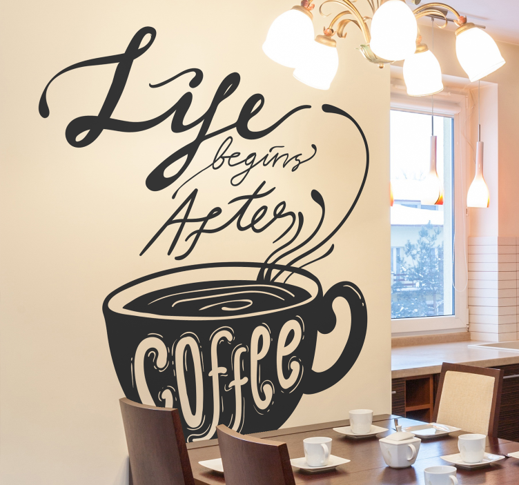 Coffee Quote Wall Sticker - TenStickers