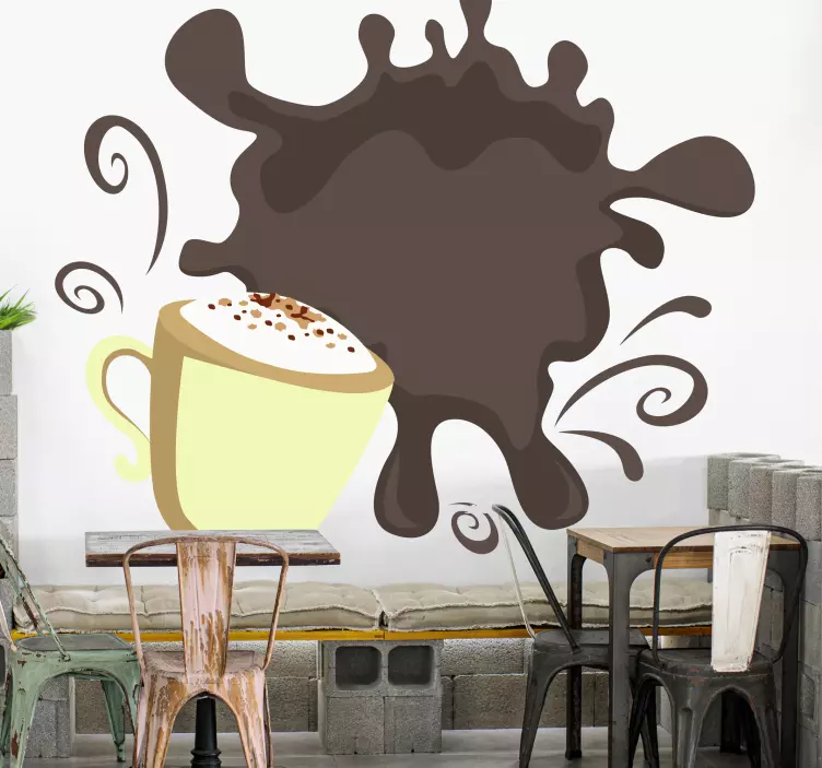 Coffee Splash Cup cuisine wall sticker - TenStickers
