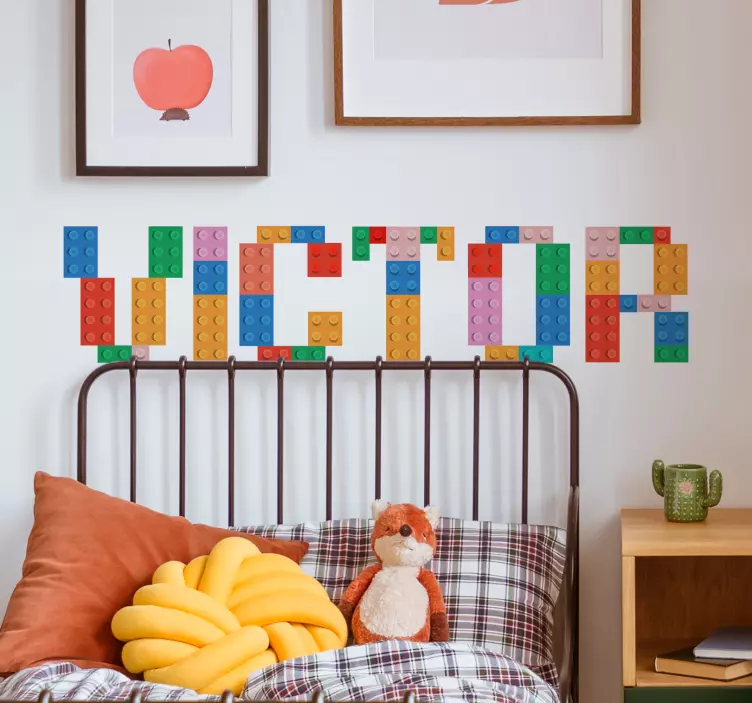 Colorful blocks name custom sticker - TenStickers