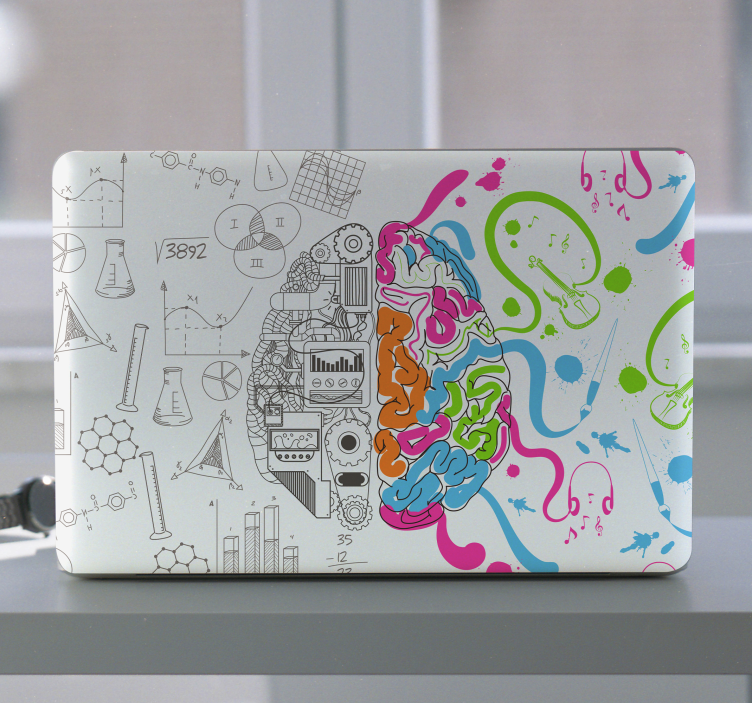 Colorful brain concept laptop skin - TenStickers