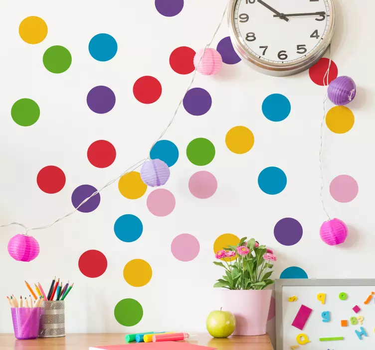 Colorful Circle Pattern geometric wall sticker - TenStickers