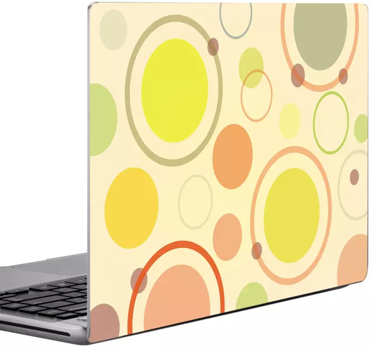 Colorful circular patterns laptop skin - TenStickers