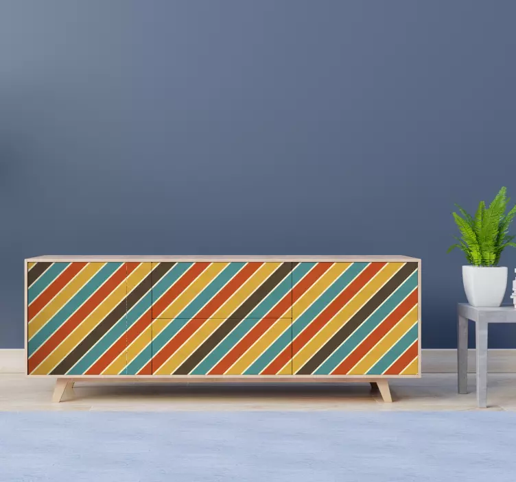 Colorful diagonal patterns furniture sticker - TenStickers