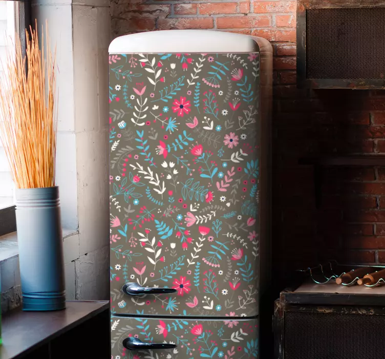 Colorful ditsy floral print fridge sticker - TenStickers