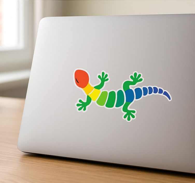Colorful gecko laptop sticker - TenStickers