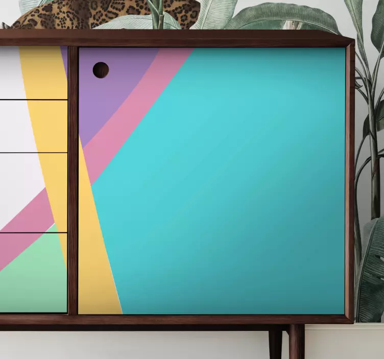 Furniture sticker with vibrant geometric designs - TenStickers