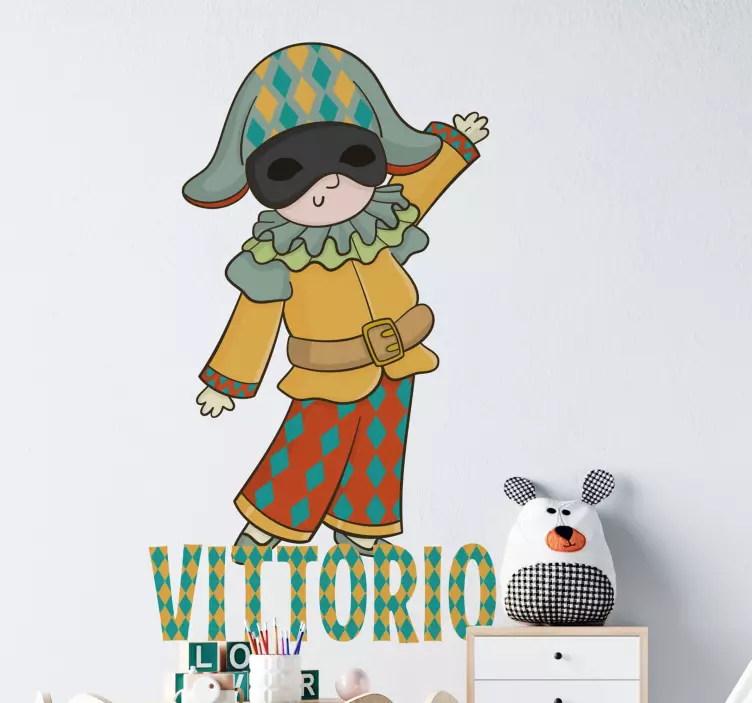 Colorful Jester Character wall sticker for kids - TenStickers