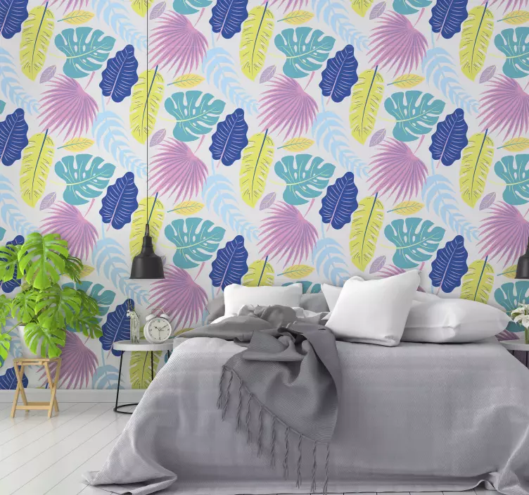 Colorful Leaf Patterns nature wall sticker - TenStickers